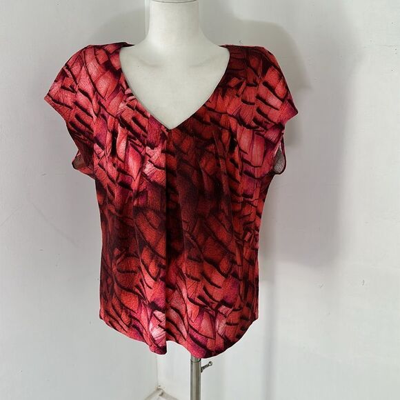 ESCADA Silk Wool Printed Blouse Size 40 - Picture 1 of 5